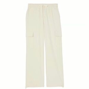 PINK Victoria's Secret Cream Wide-Leg Cargo Pants